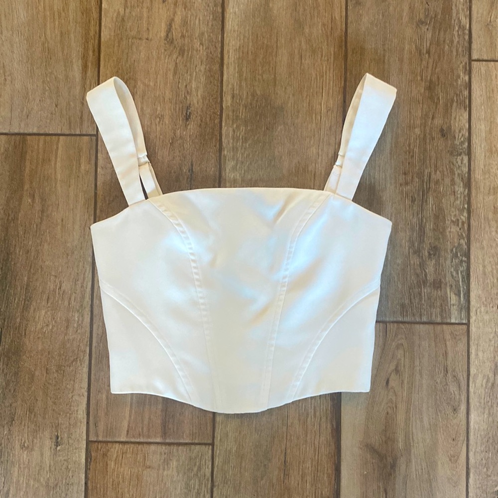 Amanda Uprichard Off White Crop Top Size Small.
